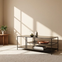 Table basse moderne en métal à hauteur réglable, noire, style minimaliste européen, meubles de salon pour la décoration de la maison