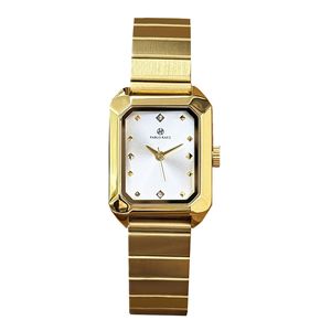 Waterproof golden steel band ladies' fashionable style student quartz <b>square</b> watch for women wristpiece - Product Image 1