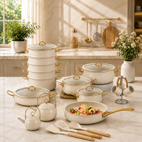 Ensemble de casseroles en acier inoxydable de haute qualité LEOZ, 23 pièces, couvercles en verre, revêtement antiadhésif, passe au lave-vaisselle, pour la cuisine à domicile