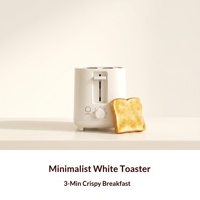 Grille-pain mécanique à deux fentes larges pour petit-déjeuner rapide, avec cinq réglages de dorure, annulation en un clic et boîtier finition mate et lisse