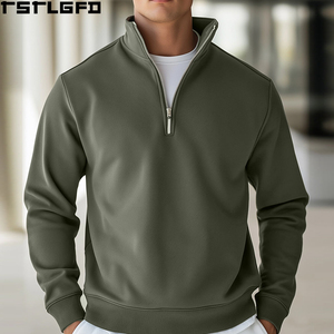 Custom Fleece Mock Neck Sweatshirt Men Heavyweight Quarter Zip <b>Jumper</b> Men'S Hoodies & Sweatshirts Clothing Manufacturers Bulk - Product Image 6