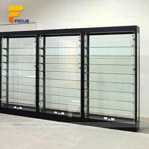 Vitrina sin marco, diseño personalizado, estructura de puerta corrediza de vidrio Bloqueable, tienda minorista moderna, escaparate de vidrio templado - Product Image 5