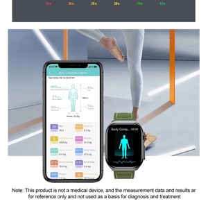 Thời trang người đàn ông phụ nữ wearables gt585 màn hình vuông phát hiện ECG BT cuộc gọi ai y tế chẩn đoán IP68 sức khỏe không thấm nước thông minh đồng hồ - Product Image 3