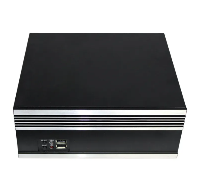 2U Mini-ITX Dual System Compact Server Case Desktop Industrial PC Case with Fan Stocked Rack Style