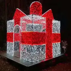 Outdoor Waterproof IP 65 Large Ledギフトボックス3D ABS Christmas Display Motif Light Decorations Lighting Arches