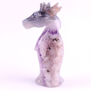 Tête <span class=keywords><strong>de</strong></span> <span class=keywords><strong>cerf</strong></span> en Agate sculptée à la main - Product Image 3