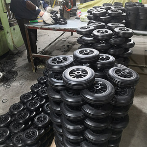 Solid Rubber Wheel 125mm Diameter 32mm Width Firm Tread <b>For</b> <b>Tool</b> <b>Carts</b> - Product Image 3