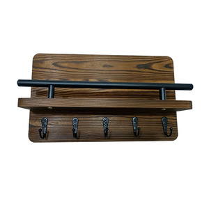 Estante <span class=keywords><strong>de</strong></span> Almacenamiento Colgante <span class=keywords><strong>de</strong></span> Madera Maciza Estilo Art Deco para Llaves, Correo y Cartas, para Baño, Entrada o Pasillo - Product Image 4