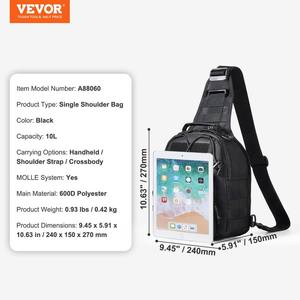 Bolso Táctico Pequeño AYPPRO, Bandolera, Paquete de Mensajero, MOQ Bajo, Logotipo Personalizado, Nailon, Deportes al Aire Libre, Camping, Caza, Accesorio - Product Image 6