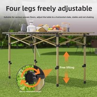 Table de pique-nique pliable 6 places avec chaises, structure en alliage d'aluminium, tissu résistant aux intempéries, réglable, portable, pour le camping en plein air