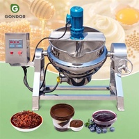 Marmite de cuisson professionnelle à double enveloppe, électrique et à gaz, petite, à vapeur, pour eau chaude, 500L, inclinable avec agitateur