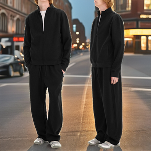 Chaqueta de Lujo Minimalista con Textura Waffle Sólida, Estilo Urbano, Cuello Alto, Cremallera, Cordón Ajustable en la Cintura, Ligera, Transpirable y de Secado Rápido - Product Image 2