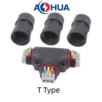 2 ~ 4P câble d'alimentation LED sans vis à verrouillage rapide connecteur étanche L/T/X /Y en forme IP67 joint de câbles d'éclairage LED en plastique
