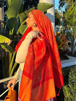Écharpe 70% Pashmina 30% Soie, Châle, Écharpe enveloppante, Pashmina Cachemire Chaud