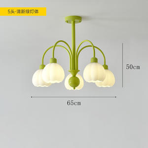 Lily Valley Design, luminaire suspendu rétro de style français à motif floral crémeux pour salon, chambre à coucher, salle à manger - Product Image 3