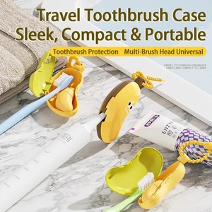 Banana toothbrush protective cap with toothpaste <b>storage</b> <b>box</b> - compact and convenient - essential toothbrush cover for travel - Product Image 2