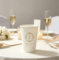 Gobelets en papier écologiques personnalisés de 12 oz à double paroi pour boissons chaudes à emporter et café, gobelets en papier jetables pour mariage