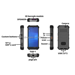 Rugged cầm tay máy tính di động/máy quét mã vạch <span class=keywords><strong>PDA</strong></span> với Windows OS 4GB RAM 16GB Rom 2D CPU tùy chọn RFID thông tin liên lạc Chứng Khoán - Product Image 6