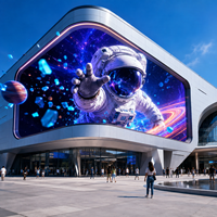 Mur vidéo LED 3D créatif d'extérieur P5, forme d'angle, effet incurvé, modulaire et dynamique pour les projets de présentation de contenu culturel dans les musées