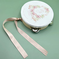 4inch Mini Wood Material Body Orff Musical Instrument Wholesale Percussion Wood Tambourine Drum for Tambourine Party Favors