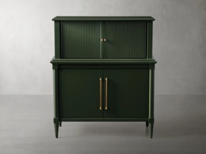 R American Retro Solid Wood Wine Cabinet, Lemari Peralatan Makan, Lemari Anggur Mewah untuk Ruang Villa, Lemari Penyimpanan Gaya Prancis - Product Image 1