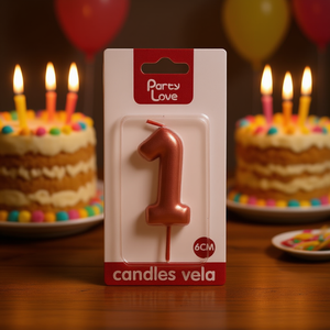 Candela Decorativa Numero 1 per Feste, 6 Cm, Decorazione per Compleanno - Product Image 2