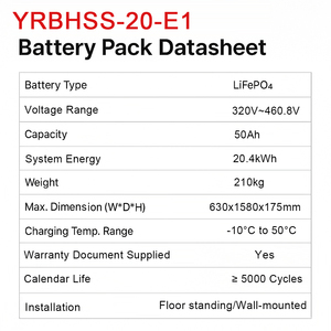 20.4kWh Solar Power <b>Storage</b> Battery IP65 Waterproof 25A Charging Grid Hybrid <b>Energy</b> <b>Storage</b> <b>System</b> 5000 - Product Image 5