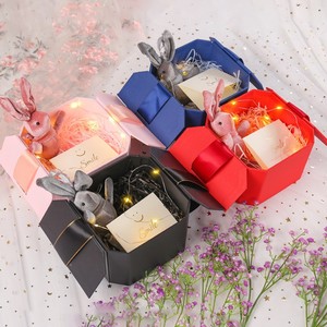 Caja de Cartón para Regalos de Joyería, Cosméticos y Maquillaje, con Doble Puerta, Impresión Personalizada, Forma Hexagonal, Octogonal o de Corazón - Product Image 1