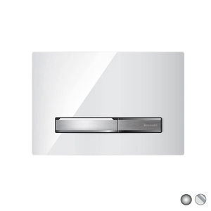 GEBERIT Sigma 50 Nuevo Pulsador de Inodoro de 2 Botones con Cubierta Blanca y Botones Cromados de 33.3 cm de Longitud - Product Image 3