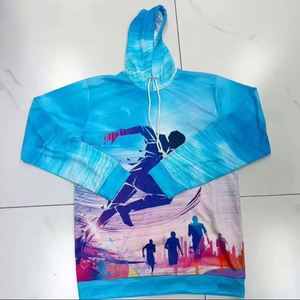 เสื้อฮู้ดมาราธอนแบบยูนิเซ็กซ์ พิมพ์ลายพัฟฟ์ตามสั่ง ผลิตจากโพลีเอสเตอร์ 100% เป็นมิตรต่อสิ่งแวดล้อม ระบายอากาศได้ดี ป้องกันการเป็นขุย แห้งเร็ว ทรงโอเวอร์ไซส์ ผ้าฟลีซ - Product Image 1