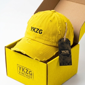 หมวกแก๊ปวินเทจ YKZG แบบเร่งด่วน บริการจัดส่งภายใน 2 ชั่วโมง หมวกเบสบอลขาดๆ แบบ Distressed Dad Hat ปักลายตามสั่ง ผ้าฝ้ายซักแล้ว ขายส่ง - Product Image 1