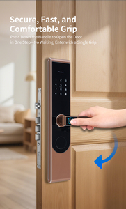 Cerradura Inteligente WiFi con Huella Dactilar TYSH Tuya/TTlock para Puertas de Madera con <span class=keywords><strong>Puerto</strong></span> de Carga de Emergencia para Apartamentos, <span class=keywords><strong>Hoteles</strong></span> y Hogares - Product Image 2