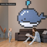 Bébé baleine Pixel Art mural décoration de la maison polyester feutre acoustique panneaux muraux décoratifs carreaux panneau pin pour la maison bureau décor mural