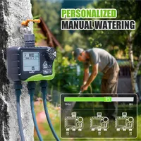 Timer Irigasi Otomatis 3 Zona yang Dapat Diprogram, Penundaan Hujan, Mode Manual & Otomatis, Timer Keran Selang Penyiraman, Plastik, untuk Kebun