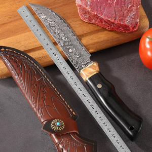 Cuchillo de Caza Multifuncional de <span class=keywords><strong>6</strong></span> Pulgadas con Diseño Damasco, Cuchillo para Deshuesar Carne, Cuchillo para Pelar Frutas, Cuchillo Utilitario para Cocina, Campamento, Supervivencia al Aire Libre - Product Image 1