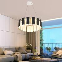 Lustres circulaires en fer noir et blanc au design simple, éclairage de plafond pour salon, chambre à coucher, salle à manger