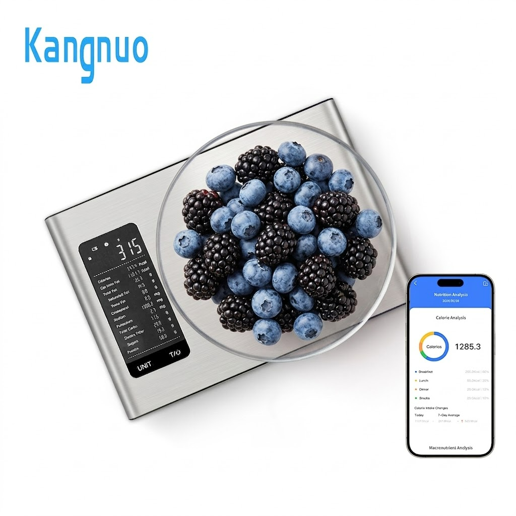 Custom Logo Best Quality Household Stainless Steel Battery Smart Intelligent Kitchen Food Scale with Nutrients Info