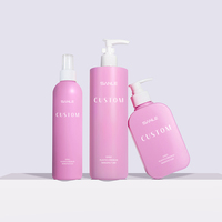 Haute qualité rose PE Lotion crème soins de la peau bouteille ensemble Source usine luxe en plastique emballage cosmétique pour shampooing