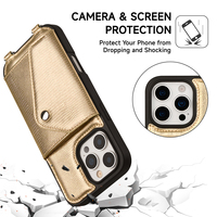 Étui portefeuille de luxe en cuir véritable motif lézard doré avec sangle amovible pour iPhone 16 17 18 Pro Max – Vente en gros