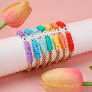 Pulsera de Cuentas de Arcilla Polimérica con Ojo Turco y Discos Heishi, Regalo de Aniversario de Boda para Mujer, Joyería de Playa de Verano - Product Image 4