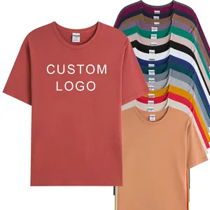 Summer Bulk Sublimation Custom Logo T Shirt Men'S Blank Round Neck Plain Premium 100% Cotton Good Omens Men'S T Shirt