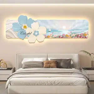 가벼운 고급 LED 조명, 크림 바람, 침실 헤드 보드 장식 그림, 마스터 침실 방 교수형 그림, 벽화