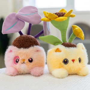 Macetero de <span class=keywords><strong>Gato</strong></span> de Peluche Creativo y Moderno - Decoración de Escritorio con Planta y Flor, Muñeco de Regalo de Cumpleaños Unisex 17cm - Product Image 2