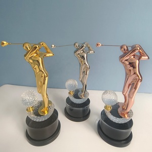 Trofeo <span class=keywords><strong>di</strong></span> Golf in cristallo dorato Logo personalizzato in metallo incisione Laser costruzione Souvenir regalo in <span class=keywords><strong>alluminio</strong></span> premio d'onore - Product Image 4