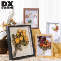 DX Designs Bingkai Kayu Shadow Box 4x6 5x7 6x8 8x10 12x16 Inch, Kedalaman 3cm/5cm, Bingkai Pajangan 3D untuk Bunga Kering, Medali, Dekorasi Rumah