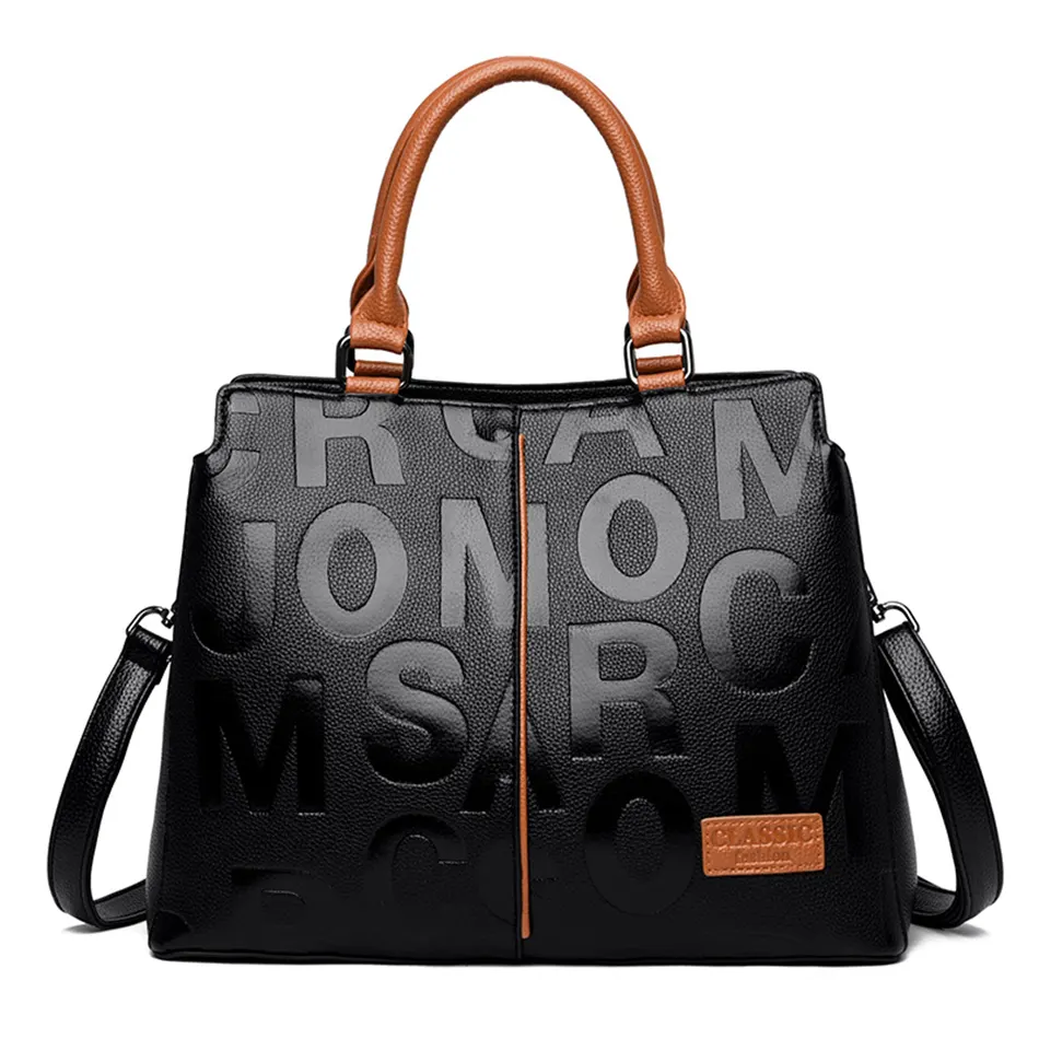 Wholesale Ladies Quality Leather Letter Shoulder Bags Luxury Women Bags Designer Fashion Large Capacity Tote Bag Handbags
