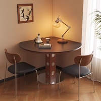 Table à manger pliable en ardoise à base solide pour petits appartements, gîtes, cafés - Meuble de salle à manger de style vintage rétro