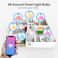 Ampoule d'éclairage domestique intelligente RGB blanc dimmable fonctionne avec Alexa/Google home Timer Function B22 E27 LED wifi smart rvb bulb