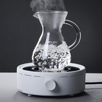 Verseuse à café en verre borosilicate 400/600/800 ml avec marques de mesure, poignée et filtre métallique réutilisable pour le brassage par infusion