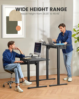 Grand bureau électrique réglable en hauteur avec plateau pour clavier, bureau assis-debout pour la maison, le bureau et l'ordinateur